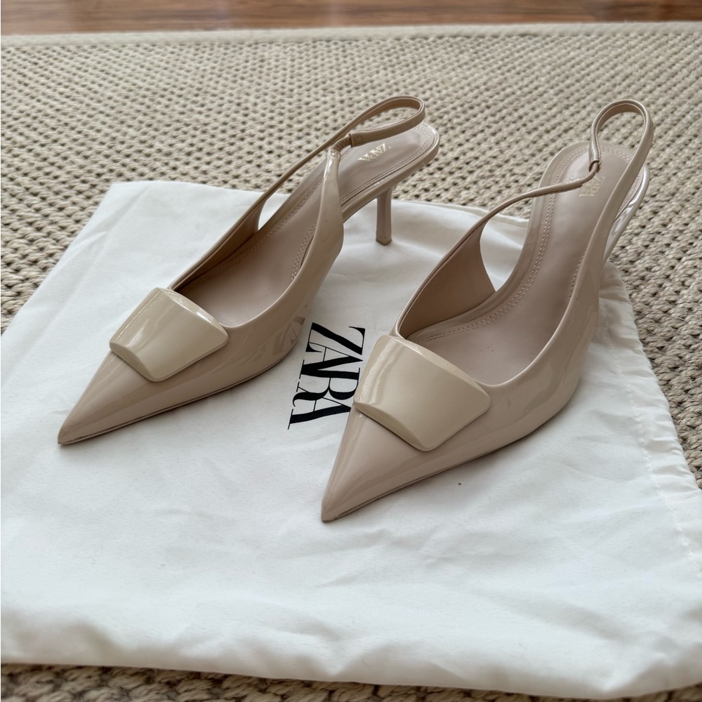 Embellished heeled sling back